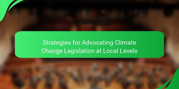 Strategies for Advocating Climate Change Legislation at Local Levels