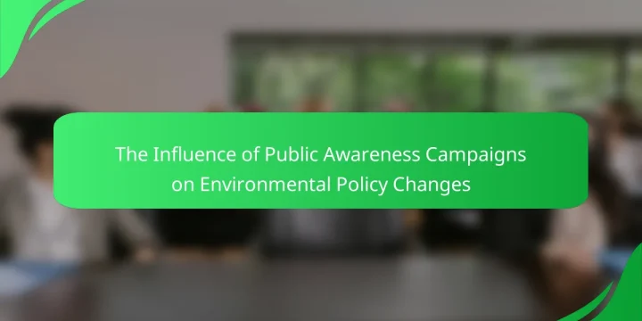 The Influence of Public Awareness Campaigns on Environmental Policy Changes