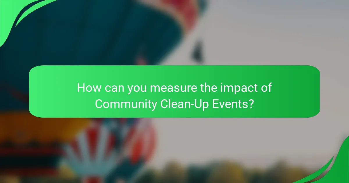 How can you measure the impact of Community Clean-Up Events?