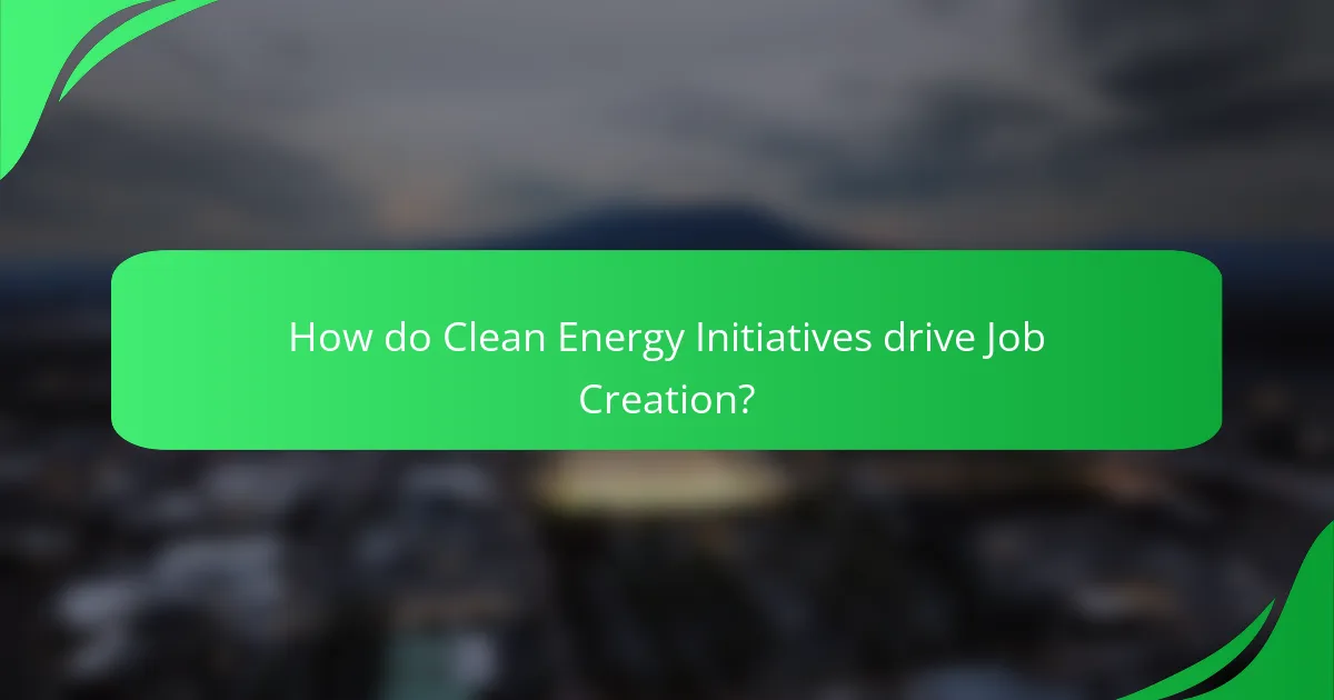 How do Clean Energy Initiatives drive Job Creation?