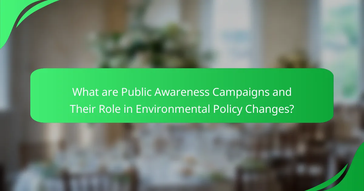 What are Public Awareness Campaigns and Their Role in Environmental Policy Changes?