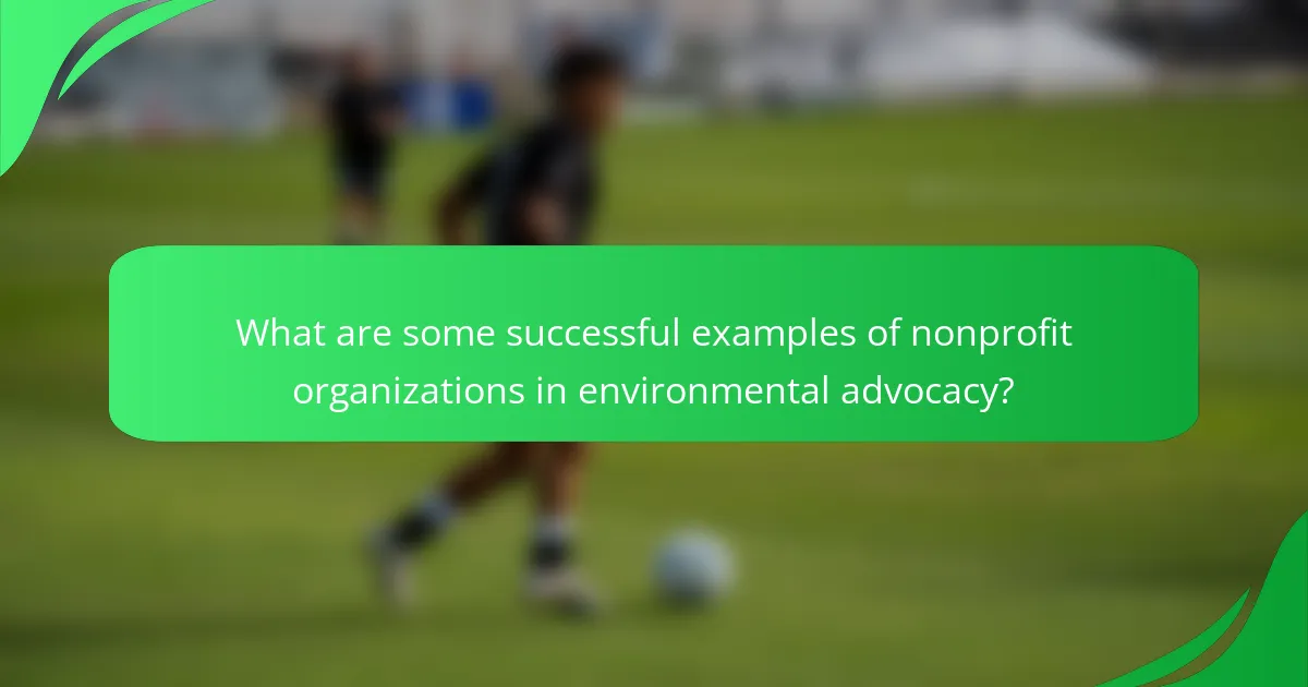 What are some successful examples of nonprofit organizations in environmental advocacy?