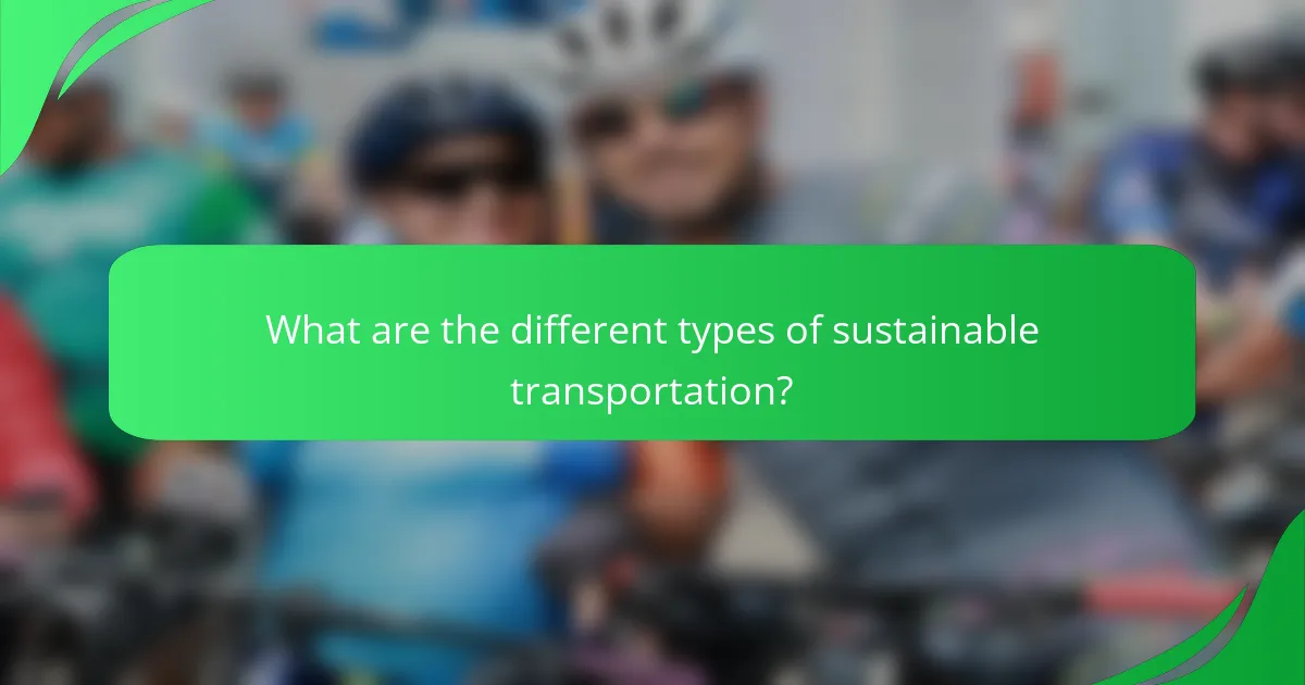 What are the different types of sustainable transportation?