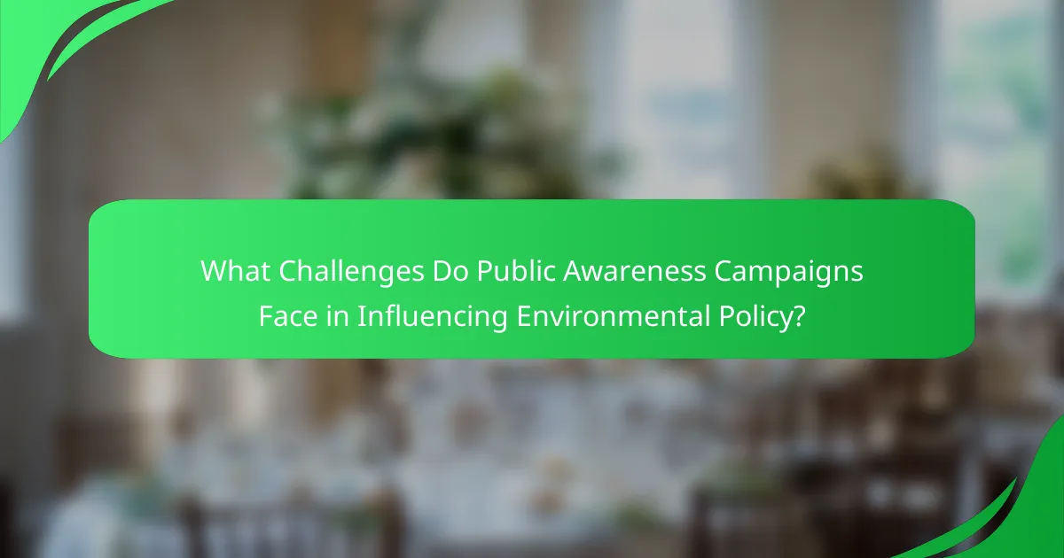 What Challenges Do Public Awareness Campaigns Face in Influencing Environmental Policy?