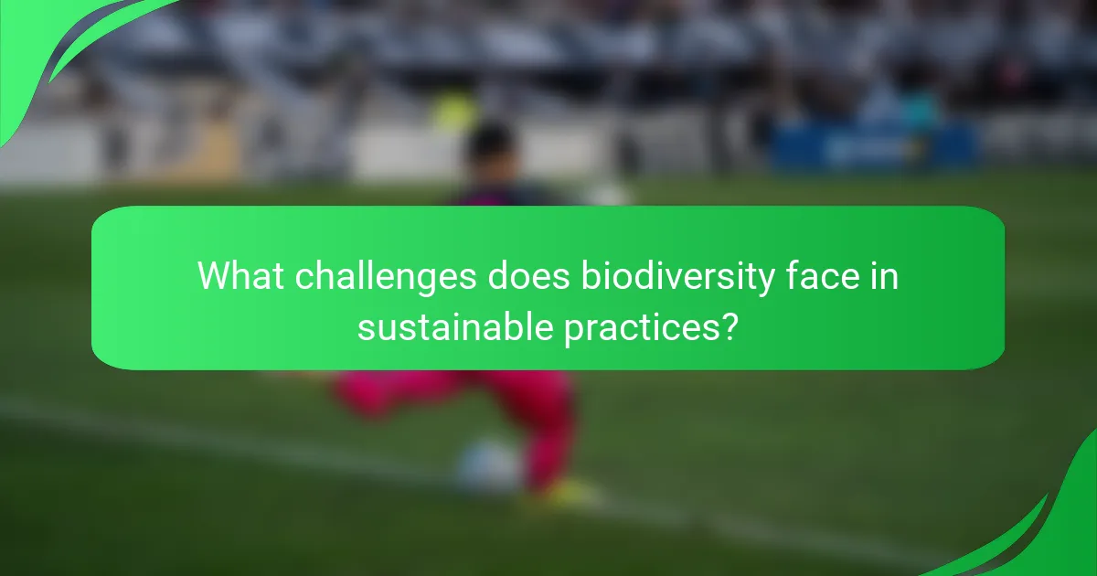 What challenges does biodiversity face in sustainable practices?
