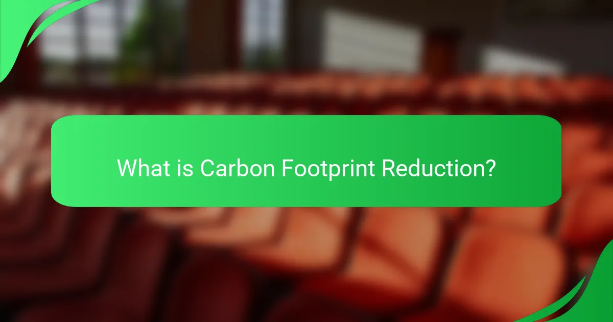 What is Carbon Footprint Reduction?