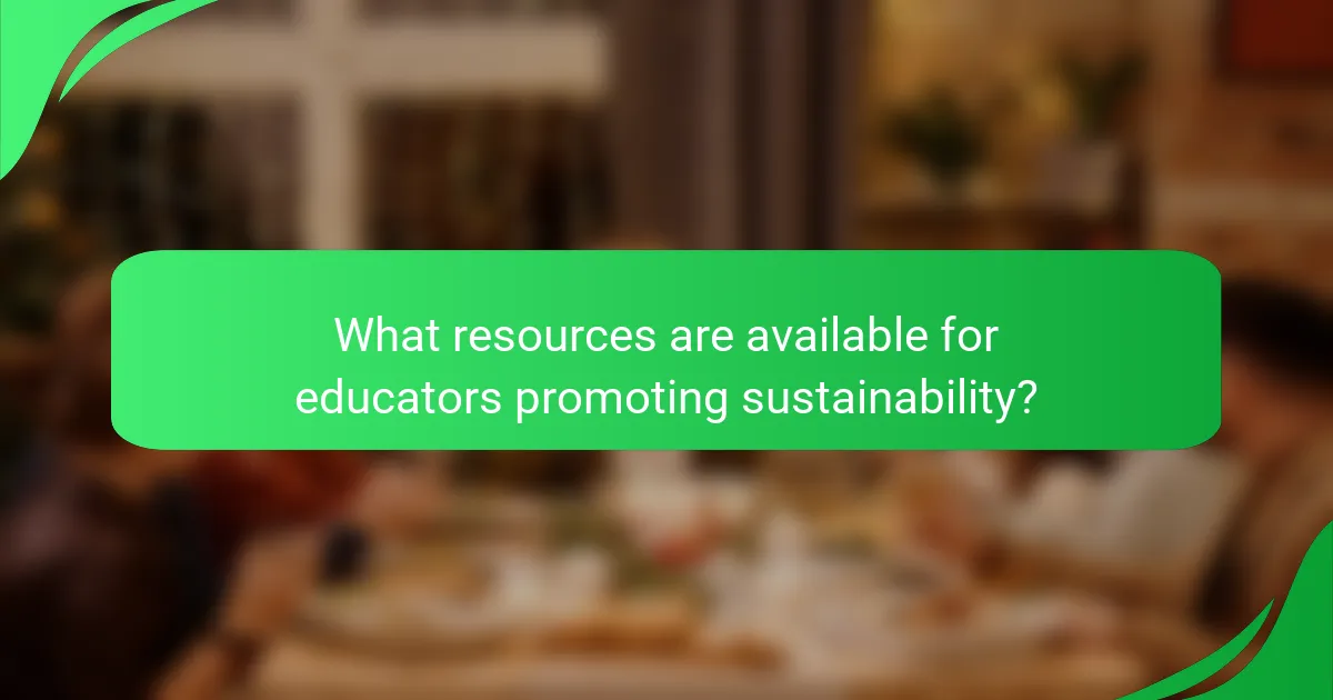 What resources are available for educators promoting sustainability?